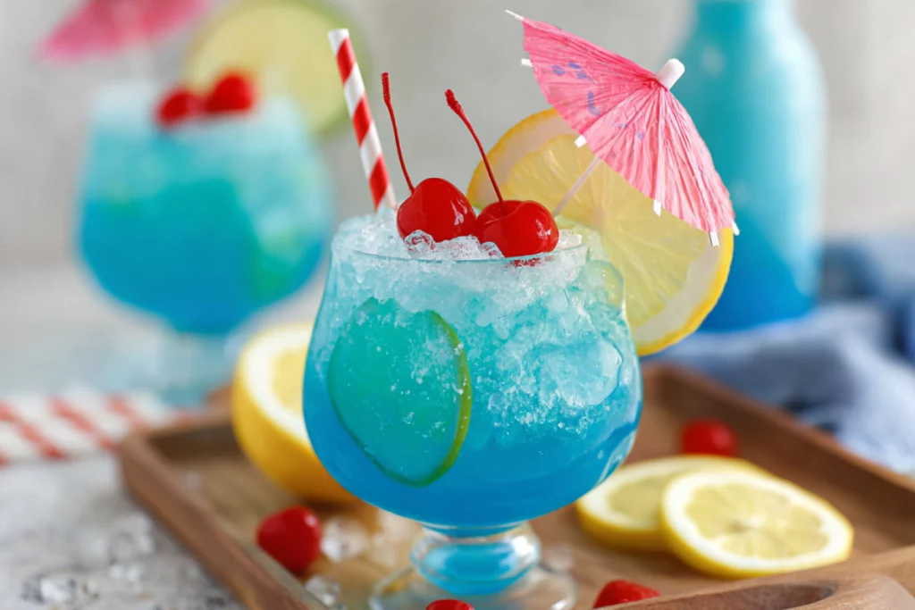 japanese blue salt trick recipe drink with blue salt and lemon