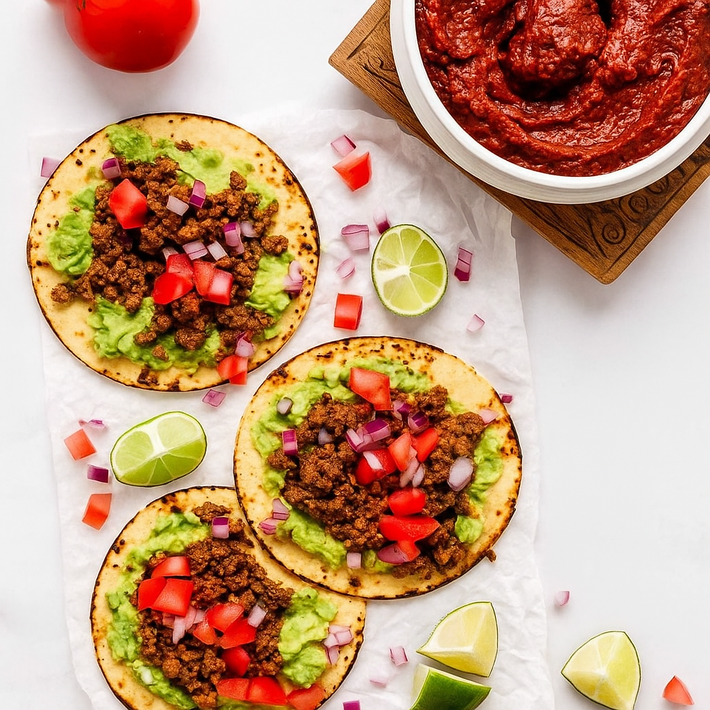 Tacos with Guacamole and Ground Beef Using HelloFresh Tex Mex Paste Recipe