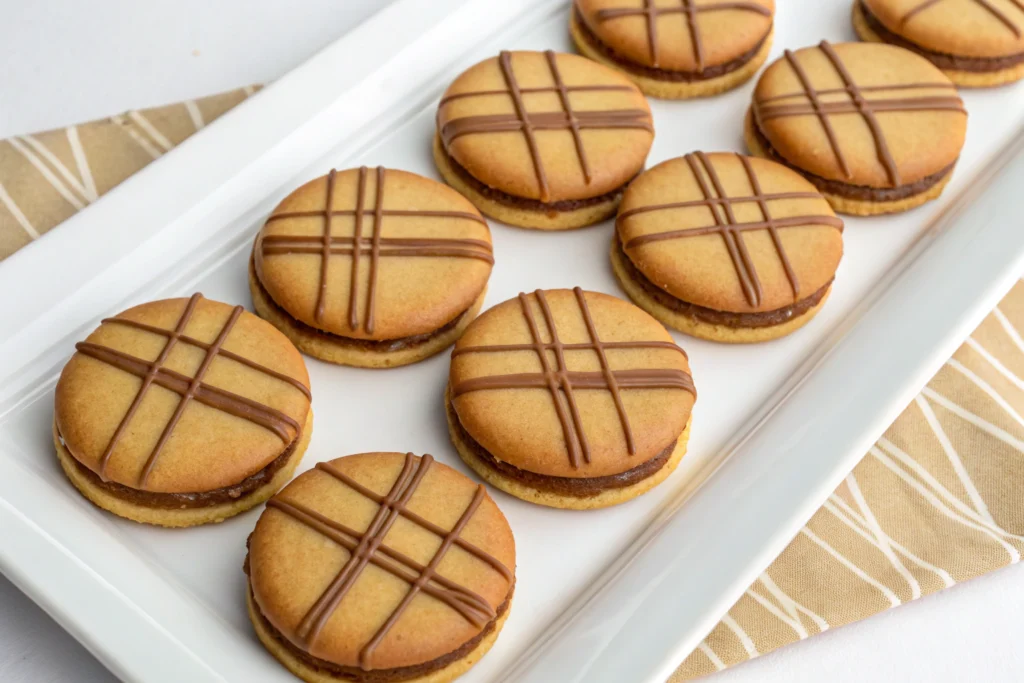 Homemade Twix cookies recipe with layers of shortbread, caramel, and chocolate